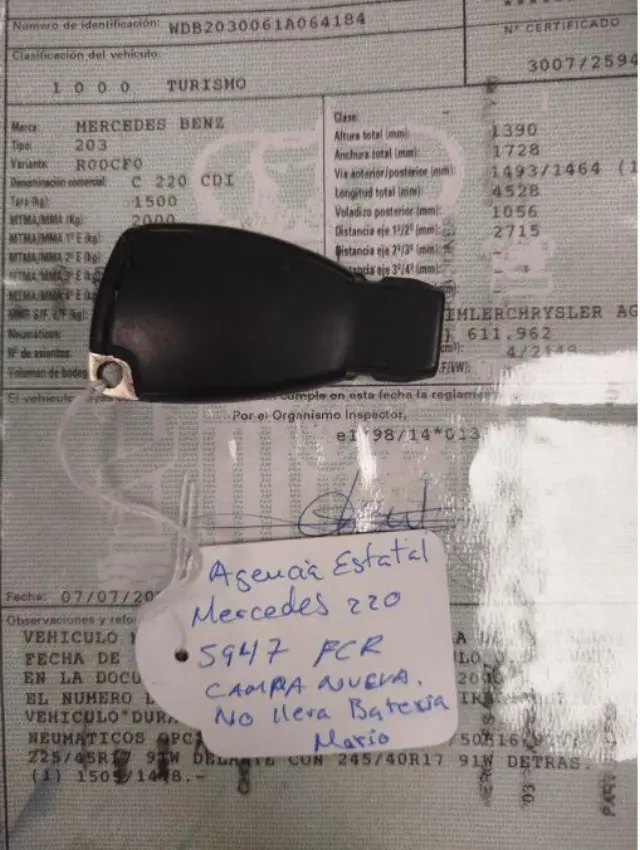 Subasta de turismos Mercedes-benz C 220 Cdi el 13 de abril de 2026