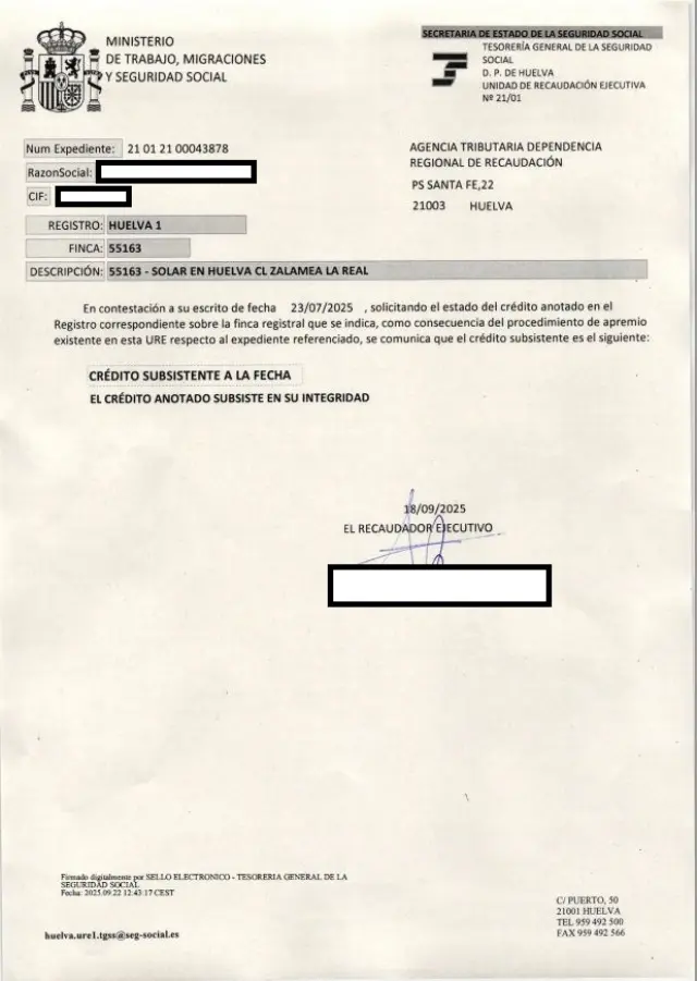 Subasta de solar en Huelva el 23 de marzo de 2026