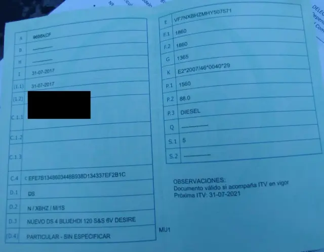 Subasta de turismos Nuevo Ds 4 Bluehdi 120 el 13 de abril de 2026