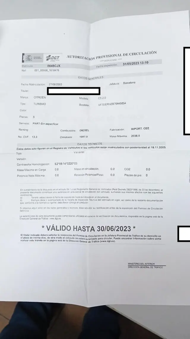 Subasta de turismos Citroen C5 2.0 el 20 de abril de 2026