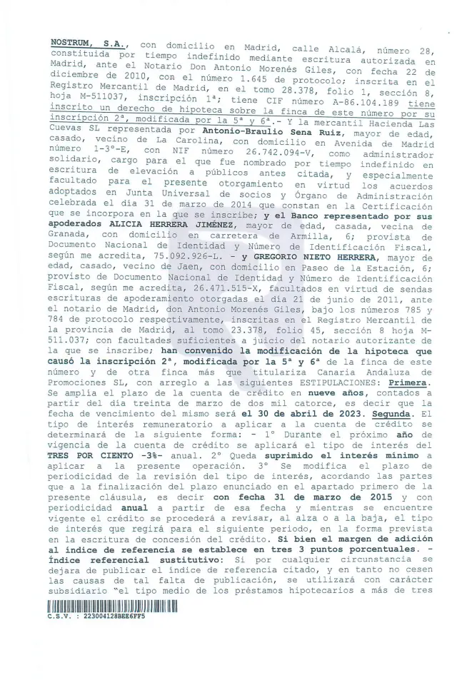 Subasta de finca rústica en La Carolina el 25 de marzo de 2026